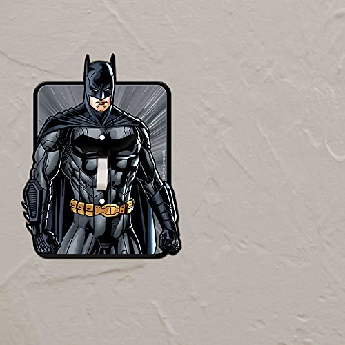 Open Road Brands DC Comics Justice League Batman Embossed Metal Wall Light Switch Plate - Batman Switch Plate Decoration for Bedroom or Man Cave