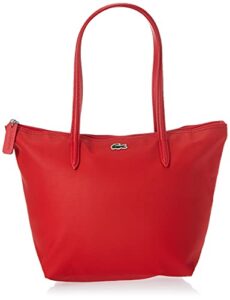 lacoste women’s l.12.12 small tote bag shoulder handbag, high risk red, one size