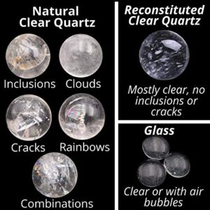 Nature Wonders Crystal Ball Sphere Clear Quartz 7 Spheres 1”, 24-26mm for Reiki, Energy Healing, Meditation, Palm Stones, TouchStones