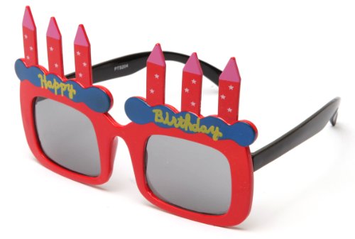 Newbee Fashion-Happy Birthday Cake Candles Shaped Party Sunglasses Fun Boys Girls Birthday Props (One Size Fits All)