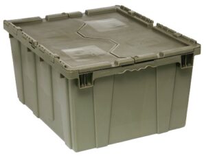 quantum qdc2820-15 plastic storage container with attached flip-top lid, 28-inch by 20-inch by 15-inch, gray