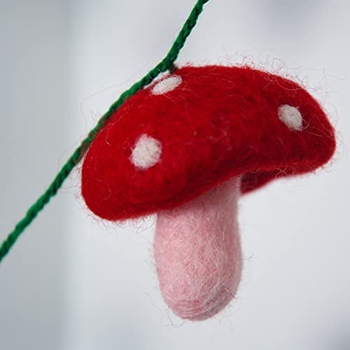 Lakhays Felt Mushroom Garland-Red