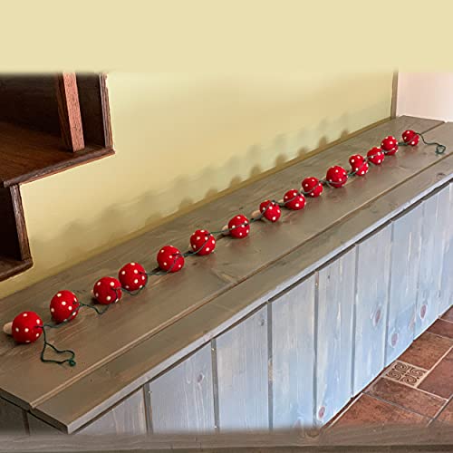 Lakhays Felt Mushroom Garland-Red