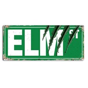 lilyanaen new metal sign aluminum sign elm street claws wall sign for outdoor & indoor 8″x12″