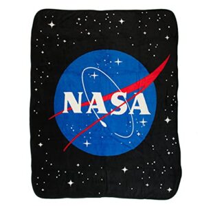 bioworld nasa space logo fleece throw blanket