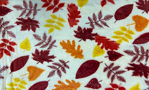 Décor&More Autumn Harvest Fallr Collection Festive and Cuddly Holiday Microplush Throw Blanket (50" x 60") -Autumn Leaves