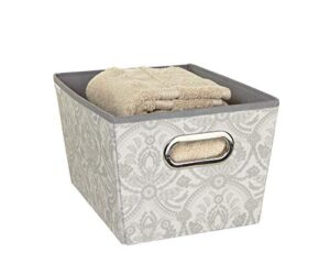 laura ashley medium grommet bin basket almeida closet storage, dove grey