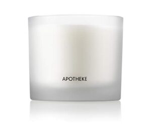 apotheke luxury scented 3-wick jar candle, white vetiver, 32 oz – large – eucalyptus, lilac, vetiver, amber & cedarwood scent, strong fragrance, aromatherapy, long lasting, hand poured in usa