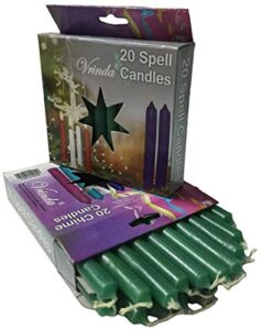 set of 20 forest green 4″ mini ritual chime / spell candles