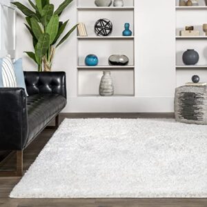 nuLOOM Marleen Contemporary Shag Area Rug, 8' Square, White