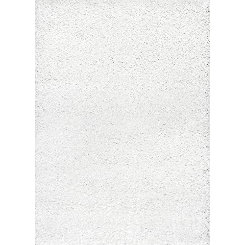 nuLOOM Marleen Contemporary Shag Area Rug, 8' Square, White