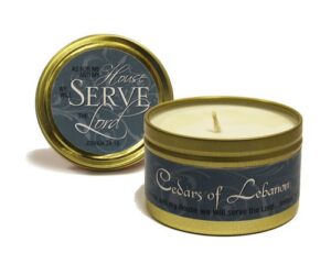 scented candle – cedars of lebannon (scripture tin 6 oz) by abba