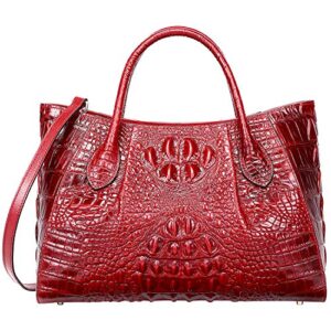 pijushi women handbags crocodile purse designer top handle satchel handbags for women (5002a, red)