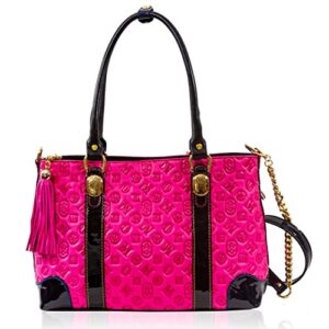 marino orlandi large tote purse violet rose leather satchel bag italian designer handbag