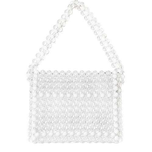 YIFEI Women Transparent Beaded Acrylic Shoulderbag Evening Handmade Bags (Clear)