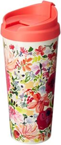 kate spade new york 16 ounce insulated travel mug, floral double wall thermal tumbler for coffee/tea, dahlia