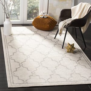 safavieh amherst collection 6′ x 9′ ivory / light grey amt414e trellis non-shedding living room bedroom dining home office area rug