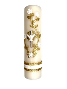 candle handmade artisanal cross confirmation mass baptism catholic