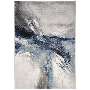 safavieh galaxy collection 5’3″ x 7’6″ blue/grey gal117m modern abstract non-shedding living room bedroom dining home office area rug