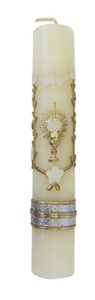 first communion prayer candle with the holy spirit dove mass religious gift