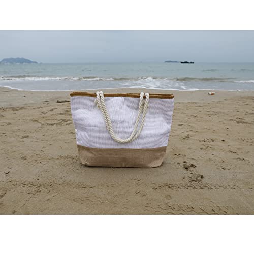 We We Large Straw Beach Bag Tote Duffel Pool Bags Handle Bags with a Pouch for Women