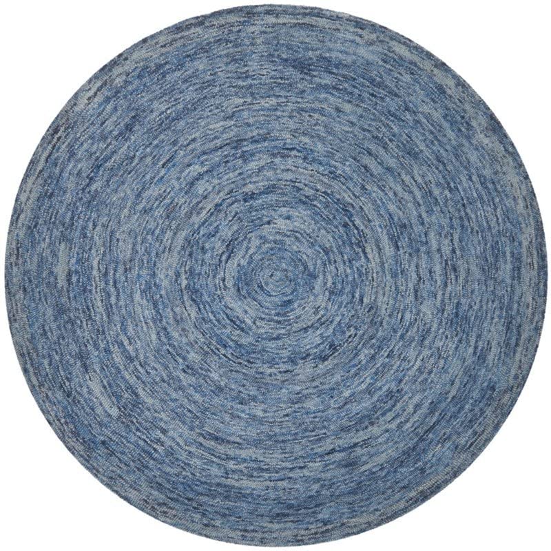 SAFAVIEH Ikat Collection 4' Round Dark Blue/Multi IKT633A Handmade Premium Wool Area Rug