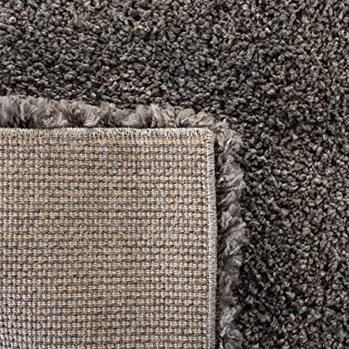 SAFAVIEH Royal Shag Collection 4' x 6' Dark Grey RYG115I Non-Shedding Living Room Bedroom Dining Room Entryway Plush 2-inch Thick Area Rug