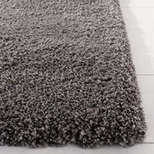 SAFAVIEH Royal Shag Collection 4' x 6' Dark Grey RYG115I Non-Shedding Living Room Bedroom Dining Room Entryway Plush 2-inch Thick Area Rug