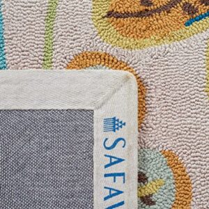 SAFAVIEH Four Seasons Collection 5' x 7' Ivory/Multi FRS429A Hand-Hooked Floral Area Rug