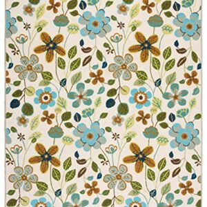 SAFAVIEH Four Seasons Collection 5' x 7' Ivory/Multi FRS429A Hand-Hooked Floral Area Rug