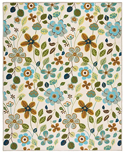 SAFAVIEH Four Seasons Collection 5' x 7' Ivory/Multi FRS429A Hand-Hooked Floral Area Rug