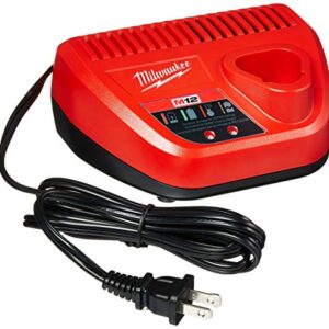 Milwaukee Genuine OEM 48-59-2401 M12 Lithium Ion 12 Volt Battery Charger w/LED Indicating, Red