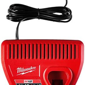 Milwaukee Genuine OEM 48-59-2401 M12 Lithium Ion 12 Volt Battery Charger w/LED Indicating, Red