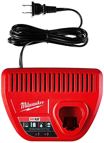 Milwaukee Genuine OEM 48-59-2401 M12 Lithium Ion 12 Volt Battery Charger w/LED Indicating, Red