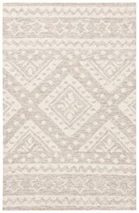 safavieh micro-loop collection 2’6″ x 4′ beige/ivory mlp501b handmade moroccan boho tribal premium wool accent rug