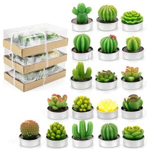 lawei 18 pack cactus tealight candles – handmade delicate succulent mini plants candles – perfect for home decor candles festival wedding props and house-warming party