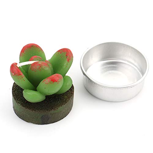 Lawei 18 Pack Cactus Tealight Candles - Handmade Delicate Succulent Mini Plants Candles - Perfect for Home Decor Candles Festival Wedding Props and House-Warming Party