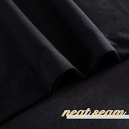 NICETOWN Black Velvet Blackout Curtains, Solid Heavy Matt Rod Pocket Drapes/Window Treatments for Hall, Theater (2 Pieces, 96 inches Long)