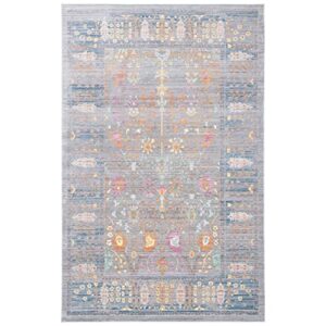 safavieh valencia collection 8′ x 10′ grey/multi val108c boho chic distressed area rug