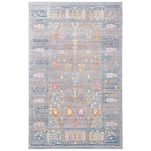 SAFAVIEH Valencia Collection 8' x 10' Grey/Multi VAL108C Boho Chic Distressed Area Rug