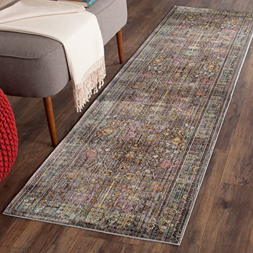 SAFAVIEH Valencia Collection 8' x 10' Grey/Multi VAL108C Boho Chic Distressed Area Rug