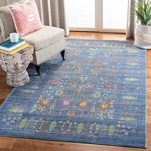 SAFAVIEH Valencia Collection 8' x 10' Grey/Multi VAL108C Boho Chic Distressed Area Rug