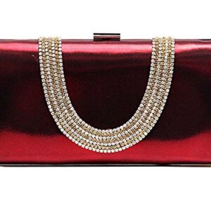 Ankoee Ladies Envelope Clutch Bag Evening Bag Bridal Wedding Bag Handbag Prom Clutches Handbag(Wine-red)