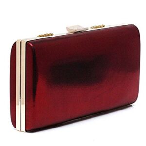 Ankoee Ladies Envelope Clutch Bag Evening Bag Bridal Wedding Bag Handbag Prom Clutches Handbag(Wine-red)