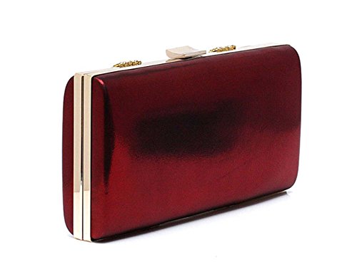 Ankoee Ladies Envelope Clutch Bag Evening Bag Bridal Wedding Bag Handbag Prom Clutches Handbag(Wine-red)