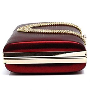 Ankoee Ladies Envelope Clutch Bag Evening Bag Bridal Wedding Bag Handbag Prom Clutches Handbag(Wine-red)