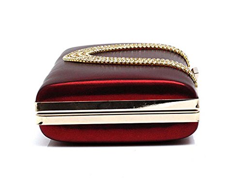 Ankoee Ladies Envelope Clutch Bag Evening Bag Bridal Wedding Bag Handbag Prom Clutches Handbag(Wine-red)