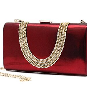 Ankoee Ladies Envelope Clutch Bag Evening Bag Bridal Wedding Bag Handbag Prom Clutches Handbag(Wine-red)