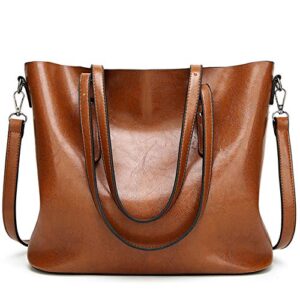 rullar women ladies satchel zipper shoulder crossbody top-handle bag multifunction tote purse handbag brown
