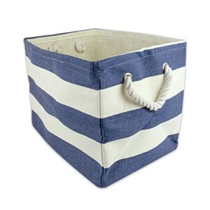 dii, woven paper storage bin, collapsible, 17x12x12, rugby nautical blue